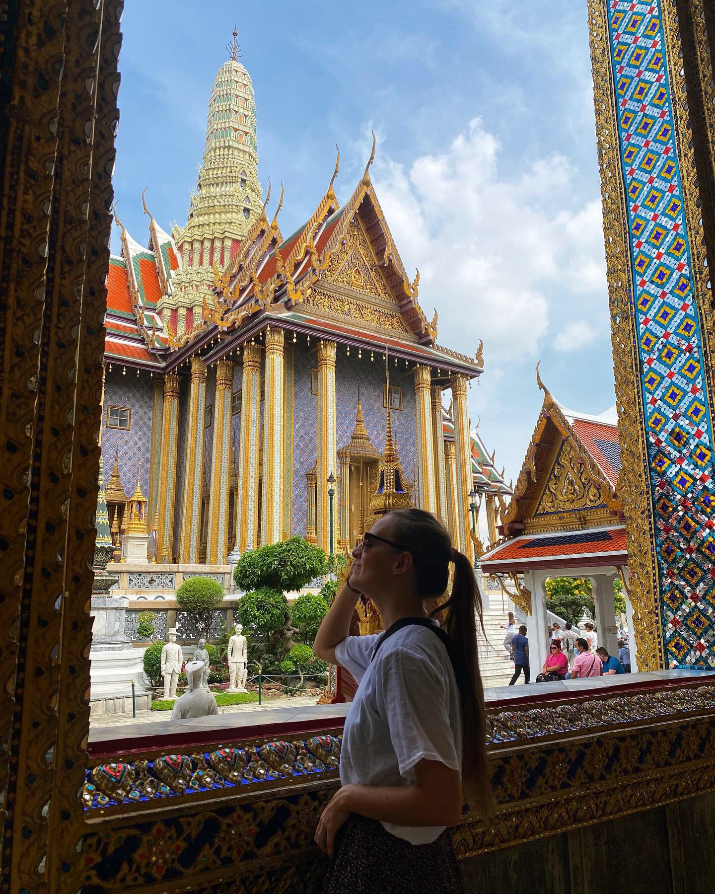 Backpacker in the Royal Palace in Bangkok